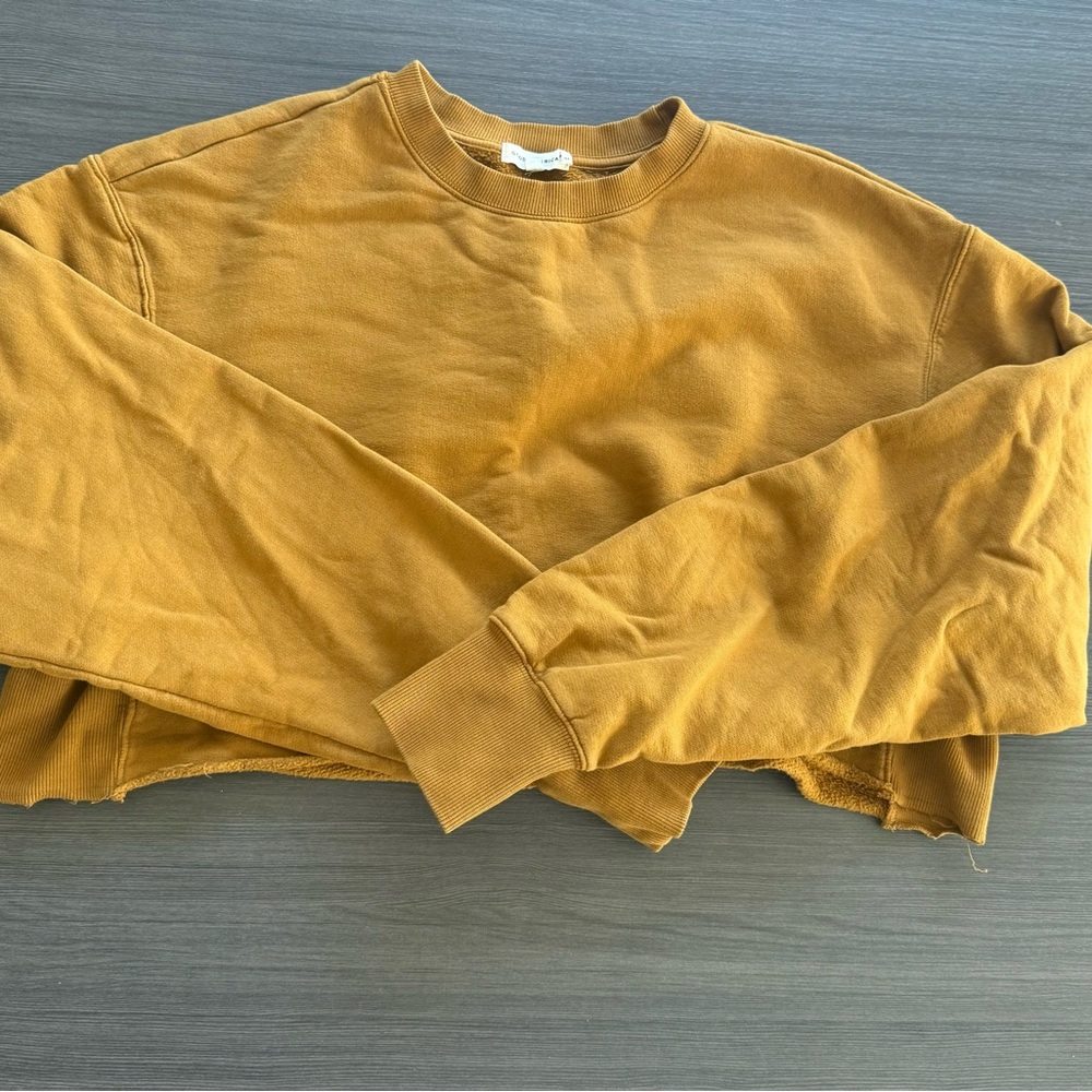 Good American Cropped & Cool Fleece Sweatshirt